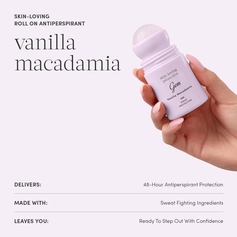 Gem Skin-Loving Roll-On Deodorant Vanilla Macadamia 50ml