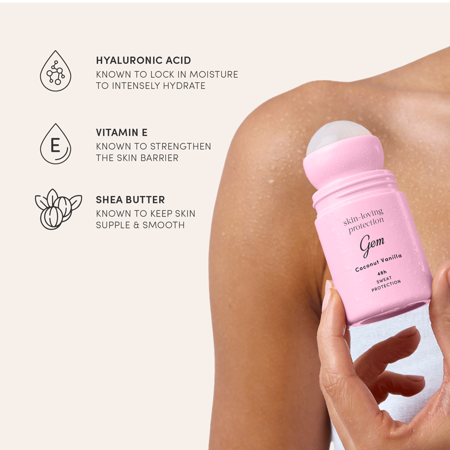 Gem Skin-Loving Roll-On Deodorant Coconut Vanilla 50ml
