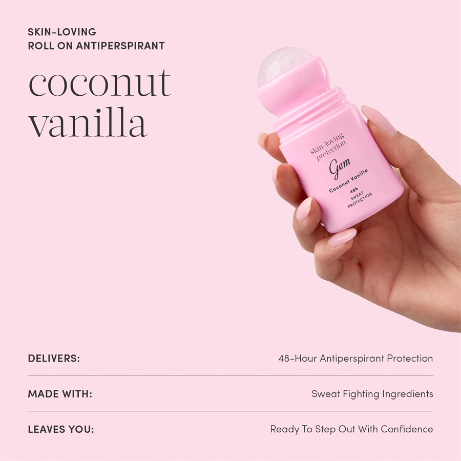 Gem Skin-Loving Roll-On Deodorant Coconut Vanilla 50ml