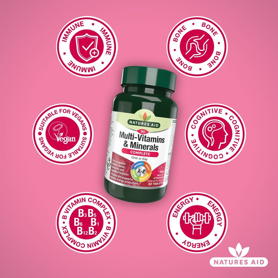 Natures Aid Complete Multi-Vitamins & Minerals (120 Tablets)