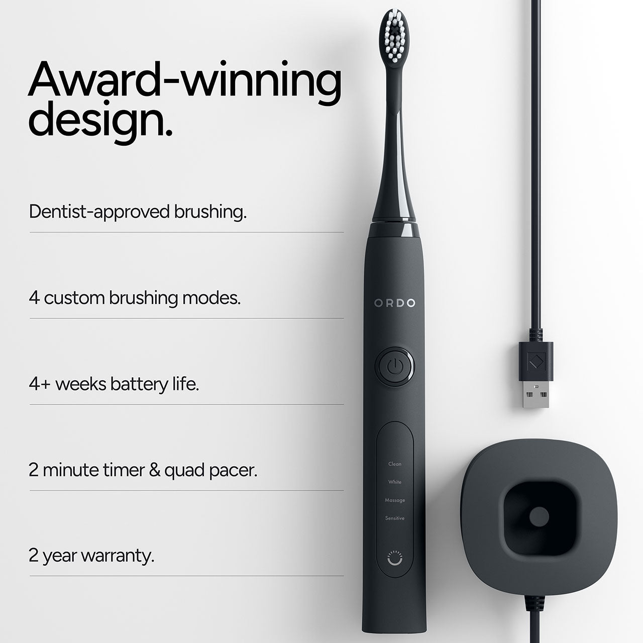 Ordo Sonic+ Electric Toothbrush Charcoal Grey