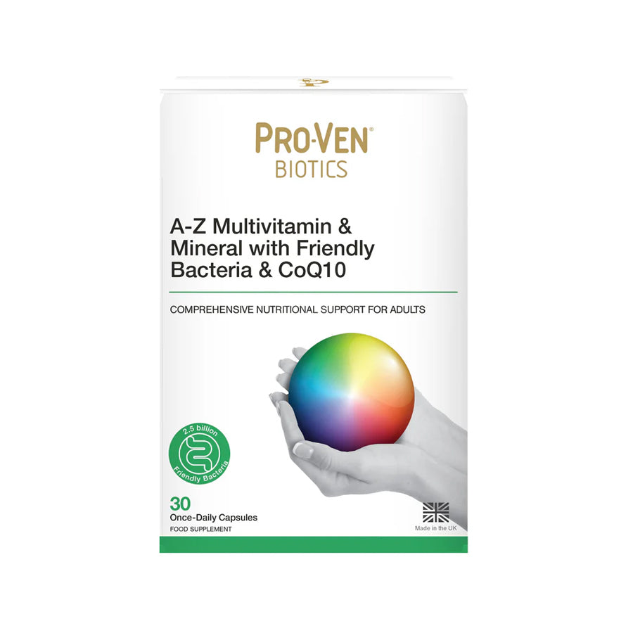 


      
      
        
        

        

          
          
          

          
            Pro-ven-biotics
          

          
        
      

   

    
 Pro-Ven Biotics A-Z Multivitamin & Mineral with Friendly Bacteria & CoQ10 (30 Once-Daily Capsules) - Price