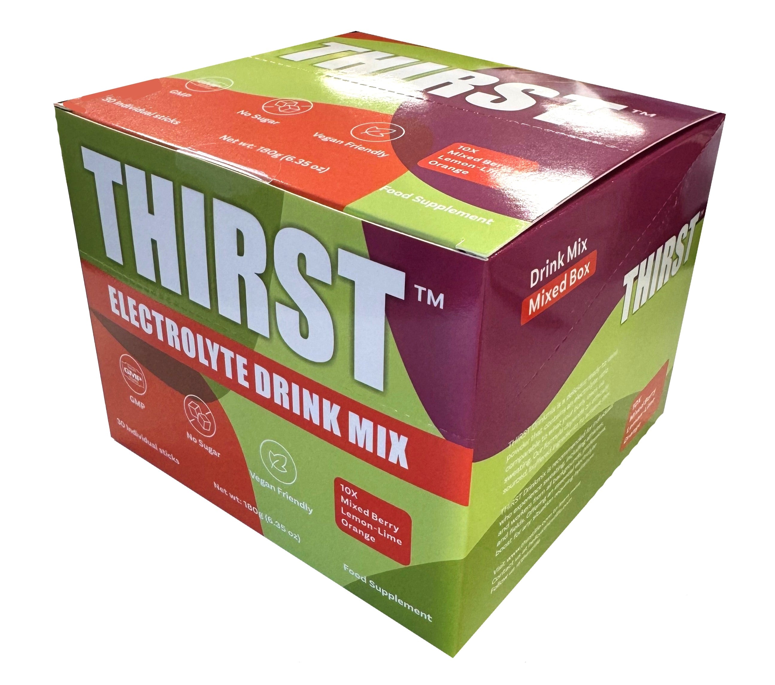 THIRST Electrolyte Drink Mixed Flavour Box (contains 30 x 5g Sachets)