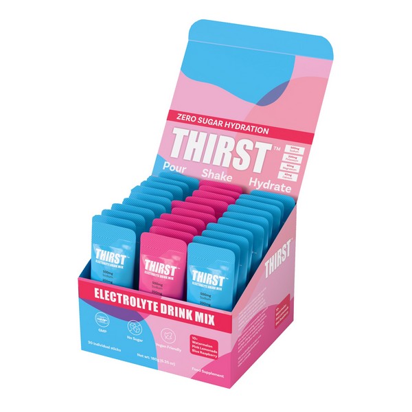 THIRST Electrolyte Drink Mixed Flavour Box (contains 30 x 5g Sachets)