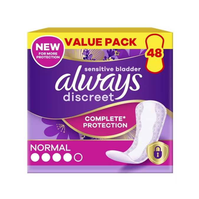 


      
      
      

   

    
 Always Discreet for Sensitive Bladder - Normal Liners (48 Pack) - Price