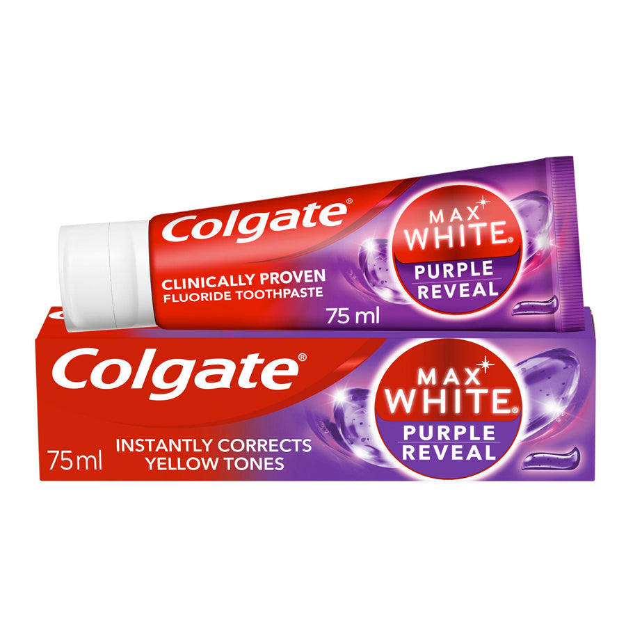 Colgate Max White Purple Reveal Whitening Toothpaste 75ml – Gordons Direct