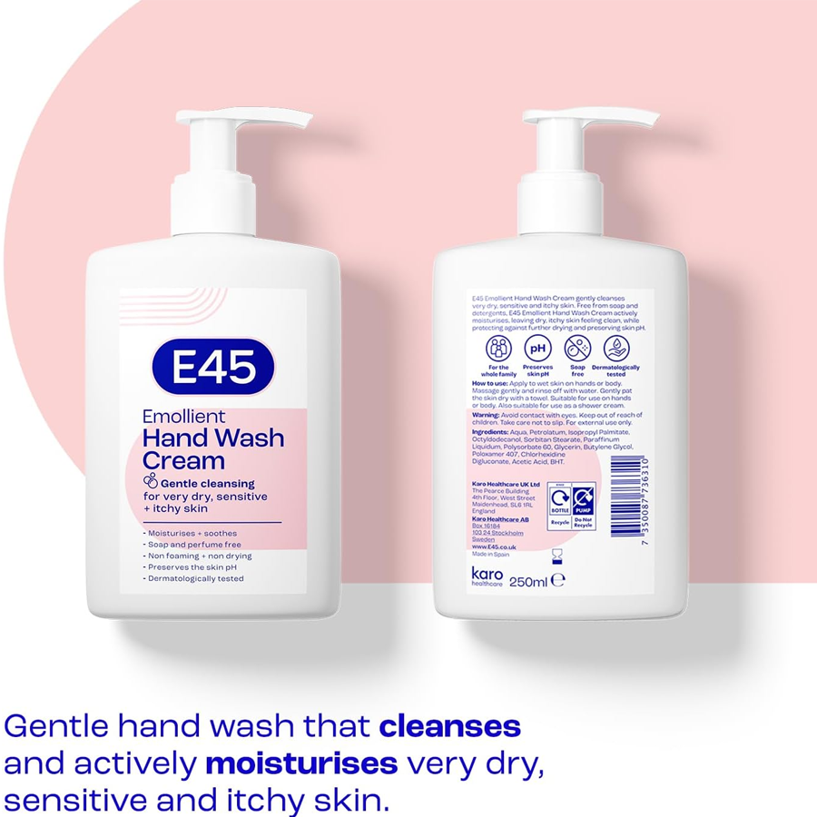 E45 Emollient Hand Wash Cream 250ml