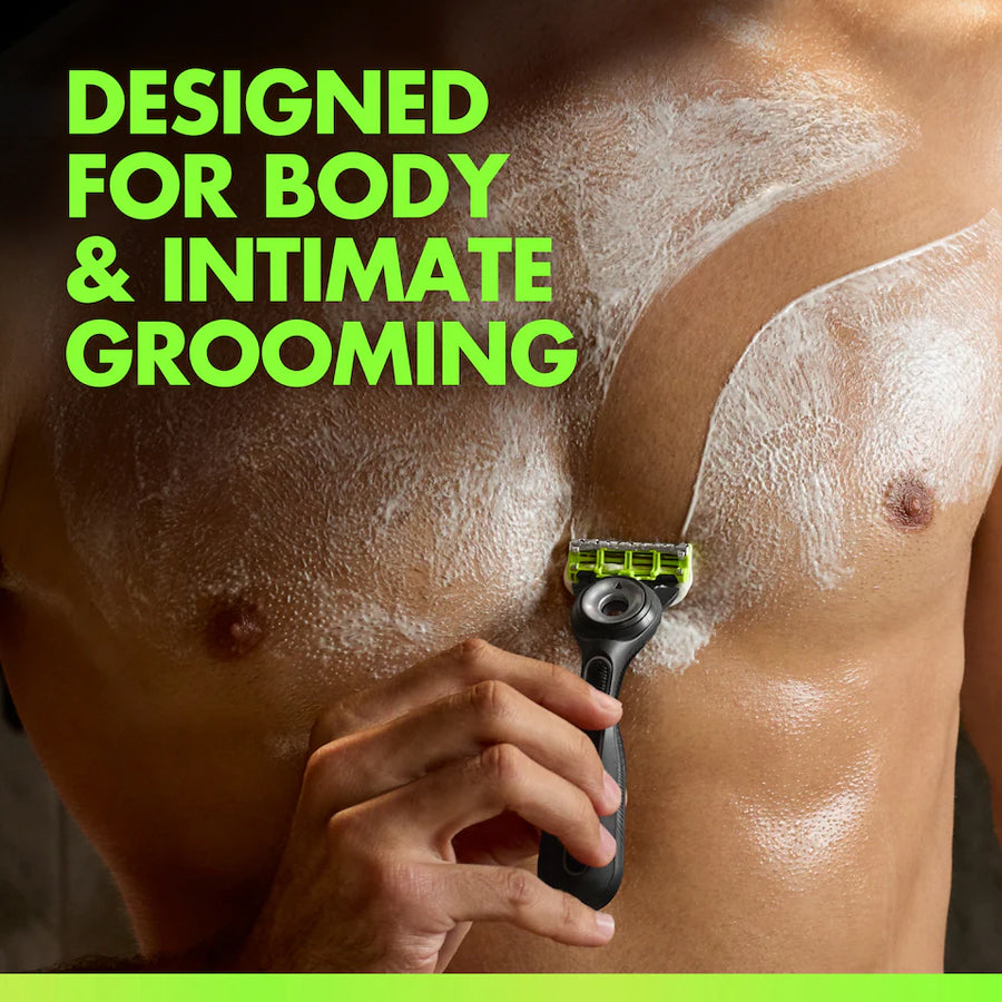 Gillette Labs Body+ Intimate Razor with Magnetic Shower Hanger, Handle + 1 Cartridge