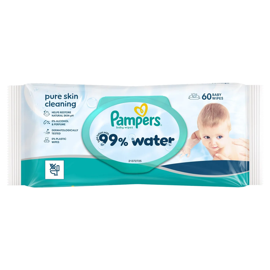 


      
      
      

   

    
 Pampers 99% Water Baby Wipes (60 Baby Wipes) - Price