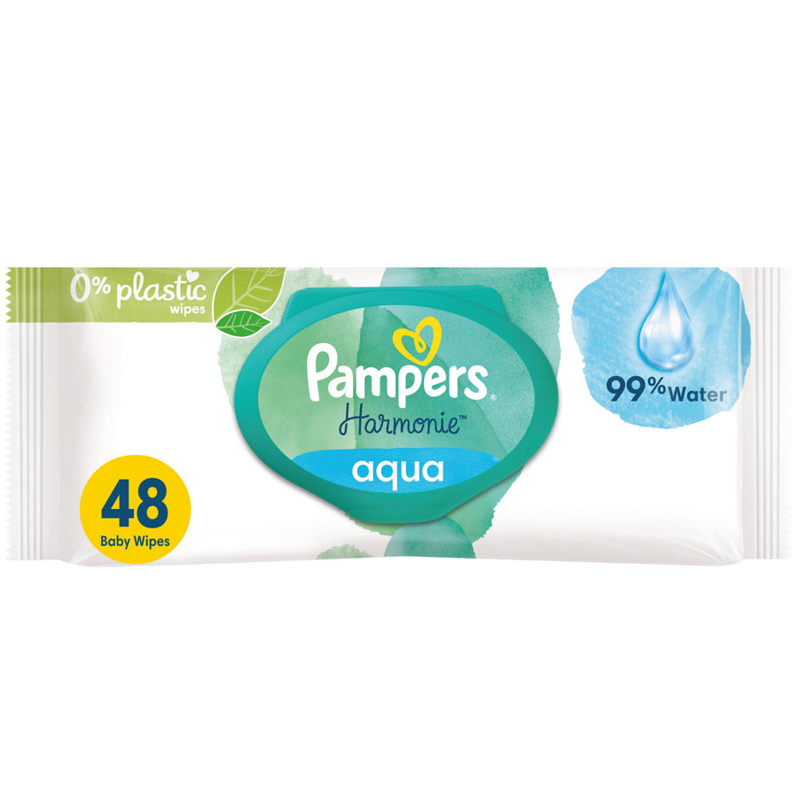 Pampers Harmonie Aqua Baby Wipes - Baby Wet Wipes, 48 pcs | MAKEUP