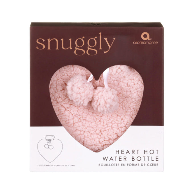 Snuggly Heart Hot Water Bottle: Pink