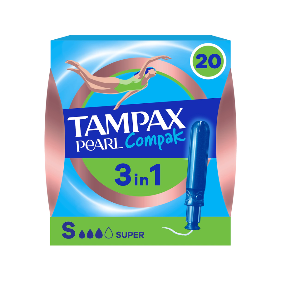 


      
      
      

   

    
 Tampax Pearl Compak 3-in-1 Super Tampons (20 Pack) - Price