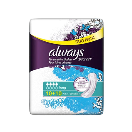 Always Discreet Sensitive Bladder Incontinence Liners Long Plus 20 Pack