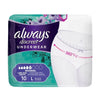 Always Discreet for Sensitive Bladder. Low Rise: Large (10 Pack)
