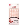 Kiss Salon Acrylic French Nude Nails Medium Length KAN02 (28 Pack)