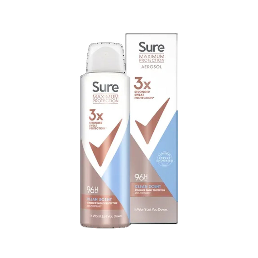 Sure 96 Hour Clean Scent Maximum Protection Deodorant Spray 150ml